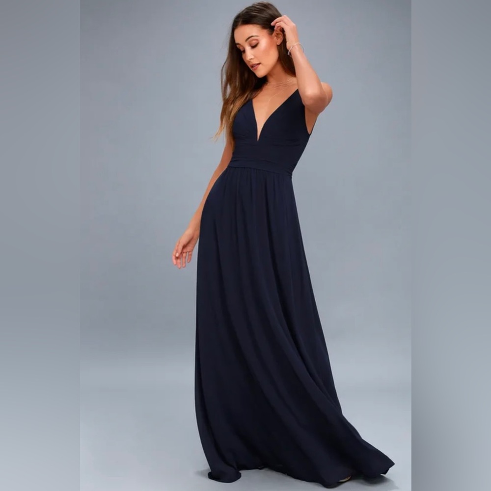 Lulu’s Leading Role Navy Blue Maxi Dress